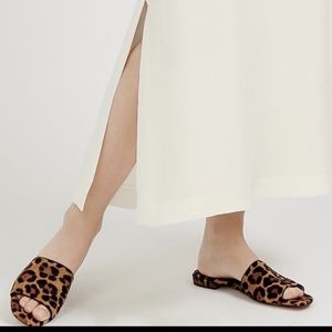 NWOT J. Crew Abbie Slider Sandals in Leopard Animal Print Calf Hair Leather 12